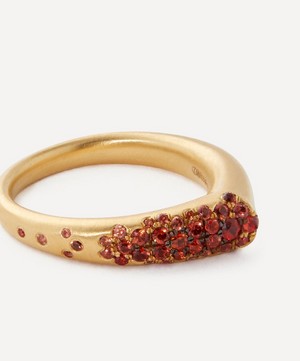 Nada Ghazal - 18ct Gold The Arch Orange Sapphire Ring image number 1