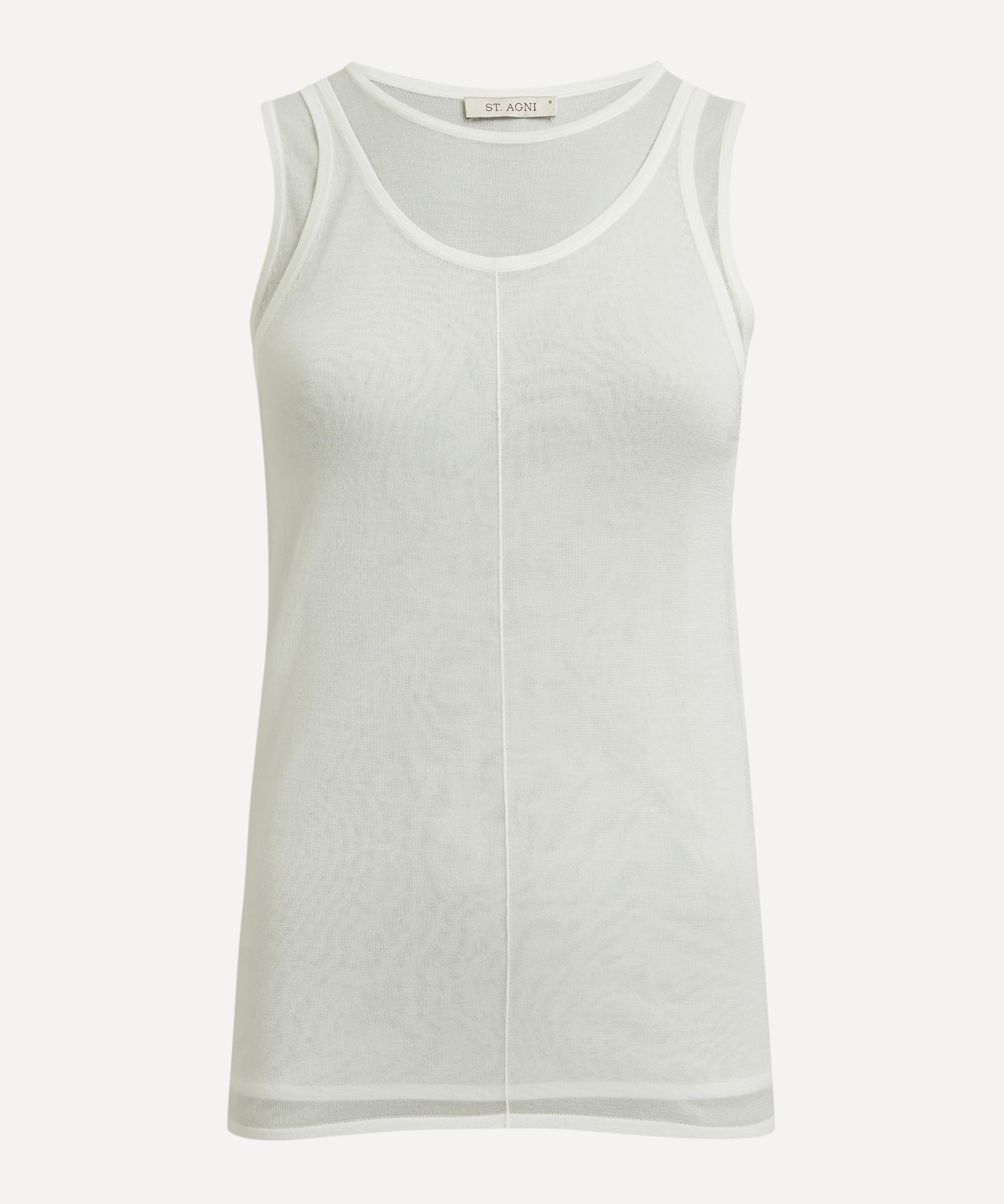 Semi sheer double-layer tank top - St. Agni - Women