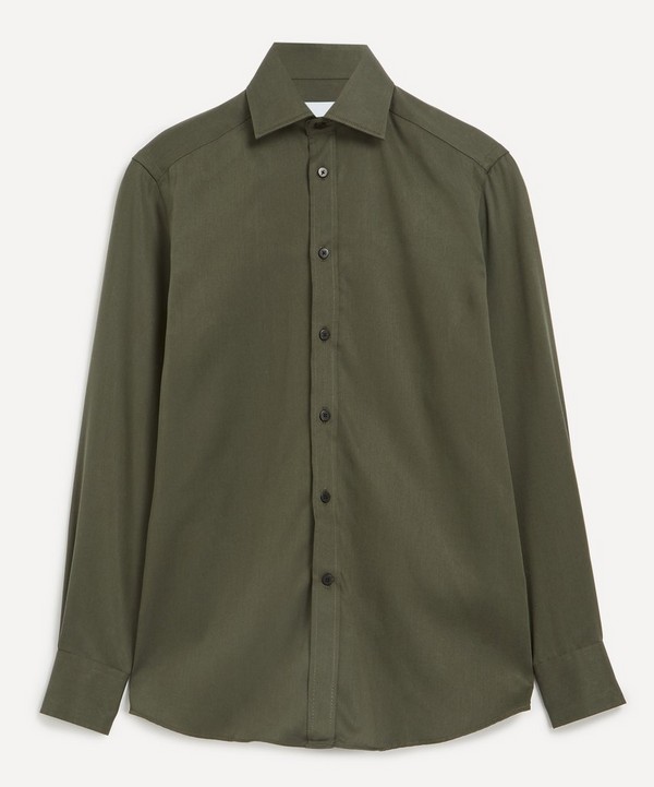 With Nothing Underneath - The Boyfriend Tencel Khaki Shirt image number null