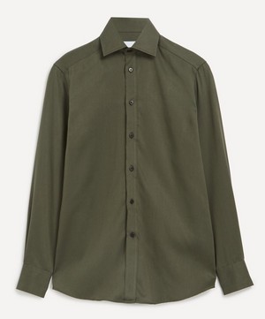 With Nothing Underneath - The Boyfriend Tencel Khaki Shirt image number 0