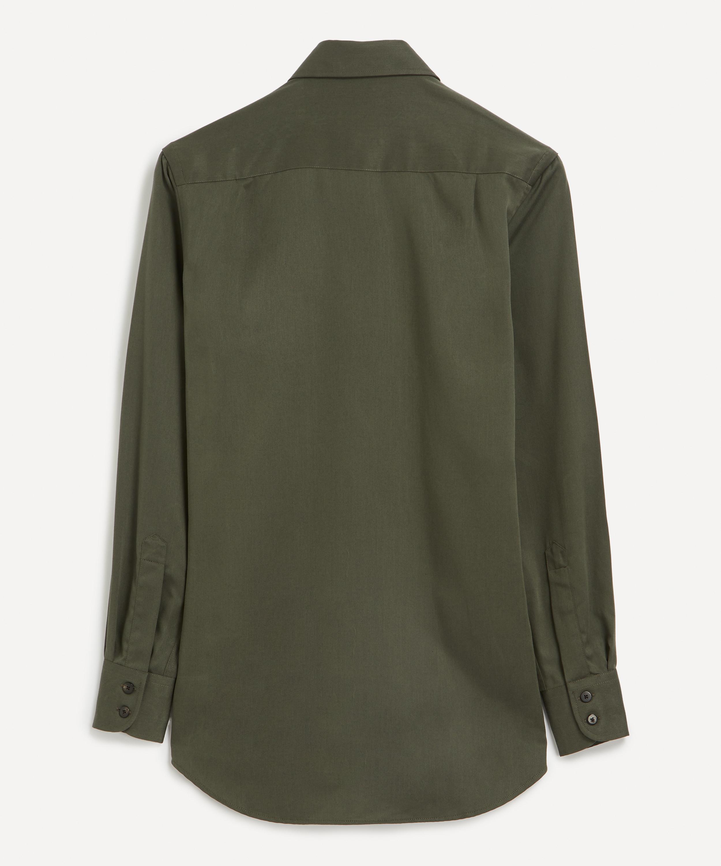 With Nothing Underneath - The Boyfriend Tencel Khaki Shirt image number 2