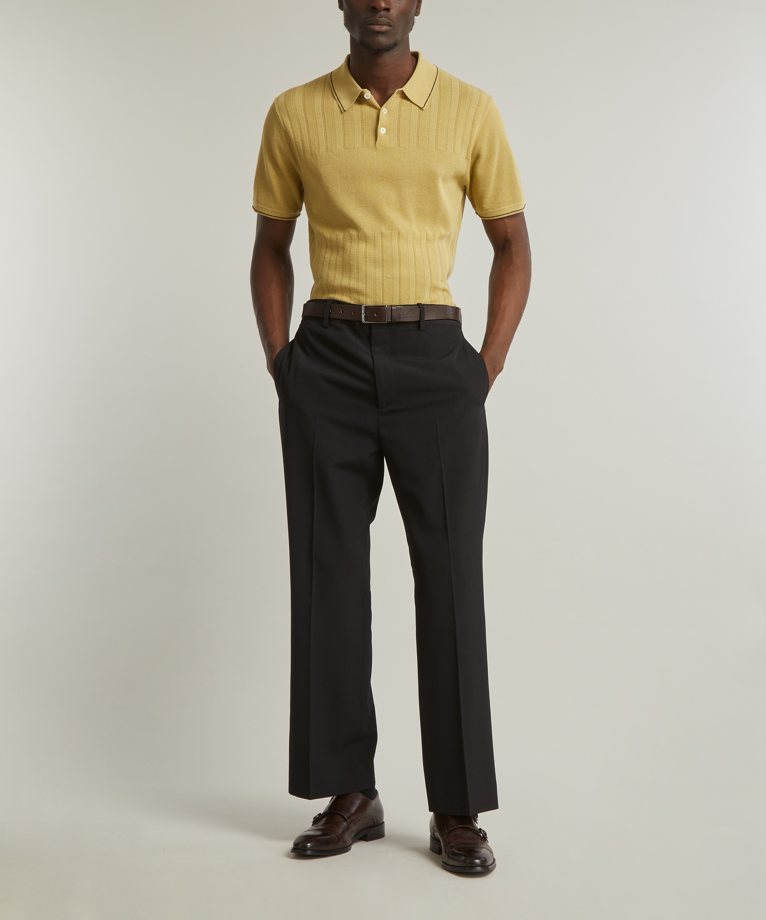 Paul Smith - Pointelle Knit Polo Shirt image number 1