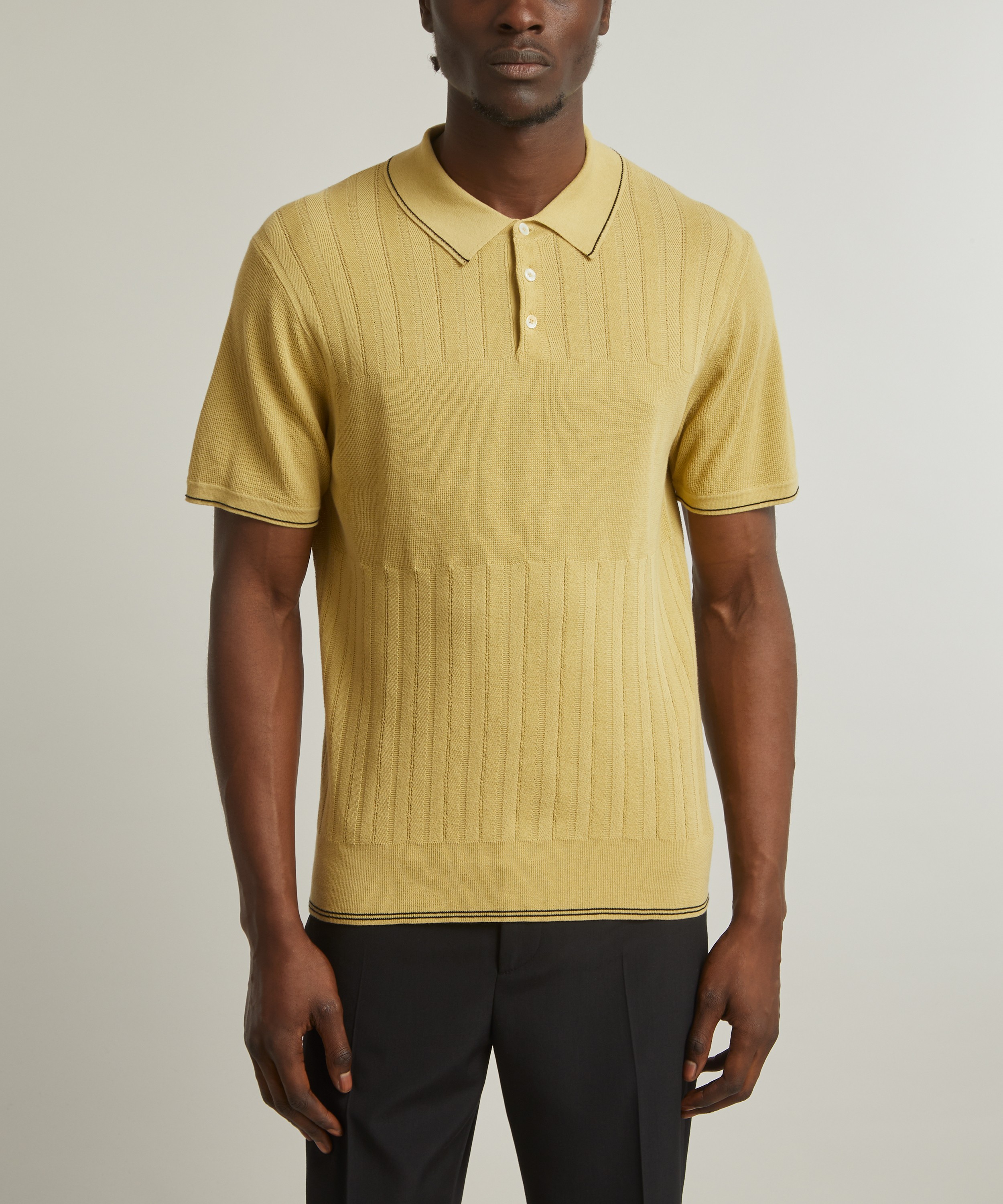Paul Smith - Pointelle Knit Polo Shirt image number 2