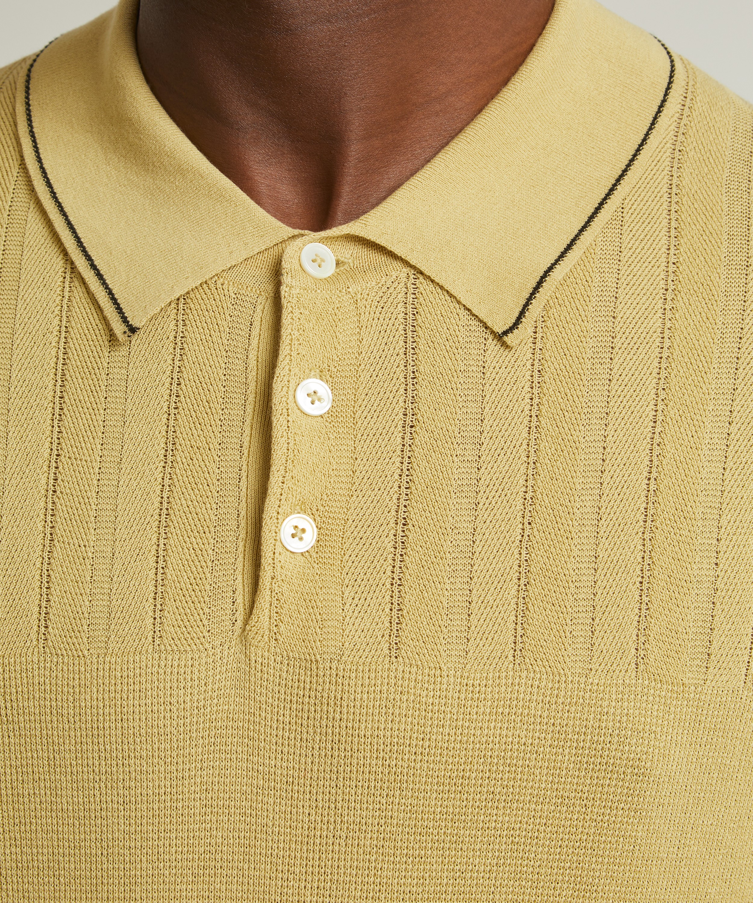 Paul Smith - Pointelle Knit Polo Shirt image number 4