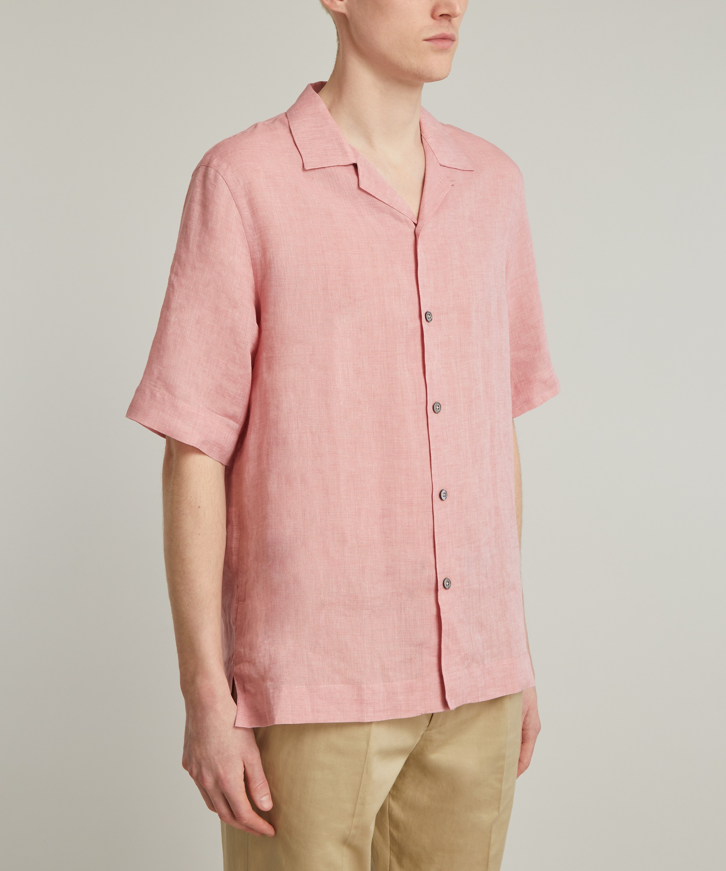 Paul Smith - Slim Fit Linen Short-Sleeve Shirt image number 2