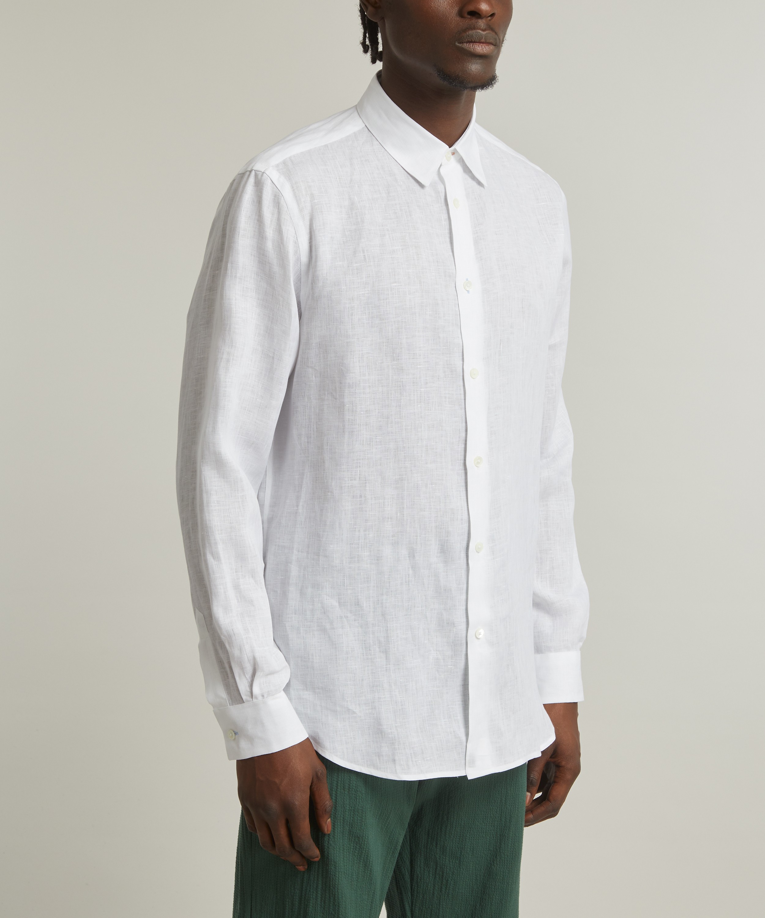 Paul Smith - White Linen Button-Down Shirt image number 2