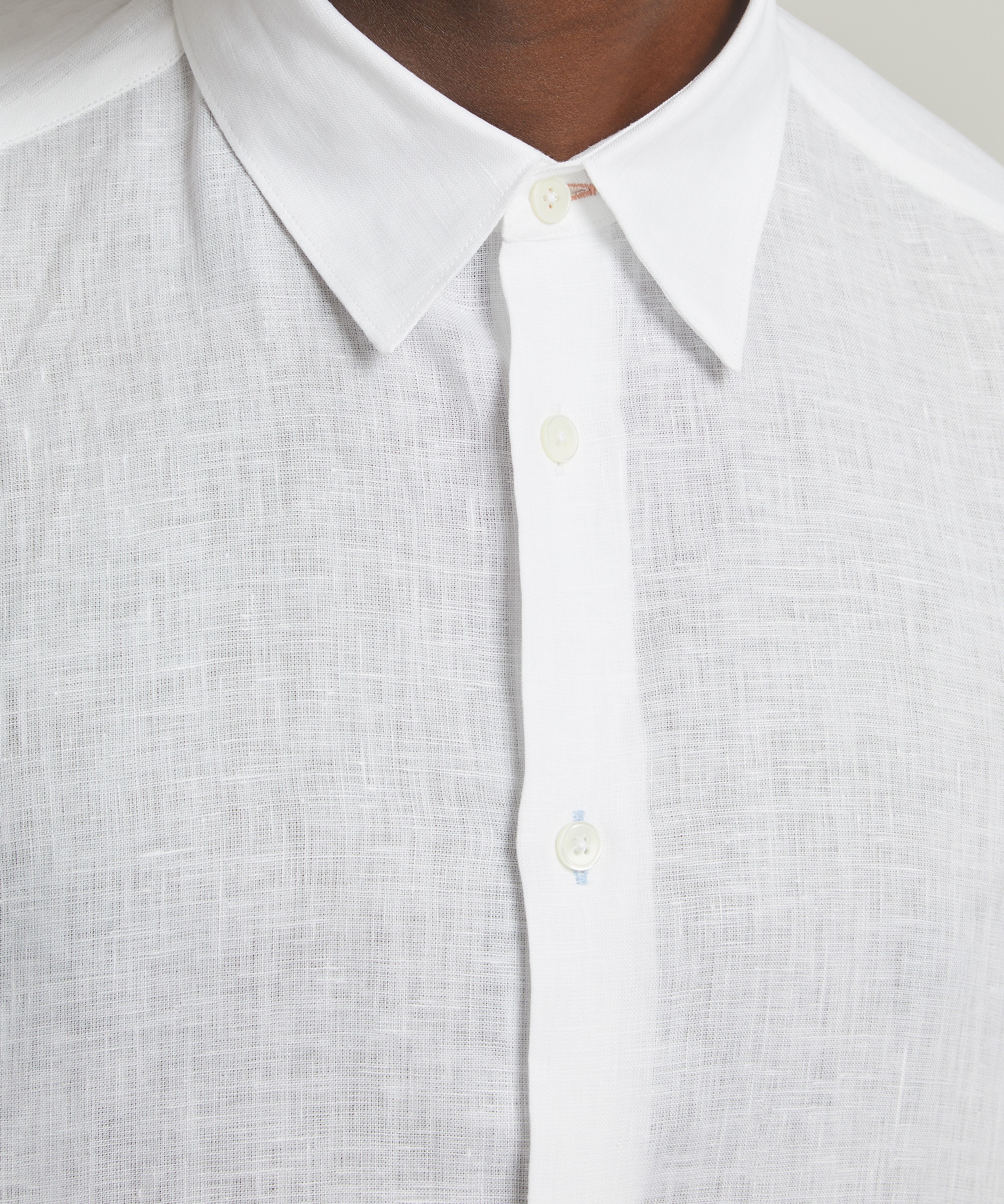 Paul Smith - White Linen Button-Down Shirt image number 4
