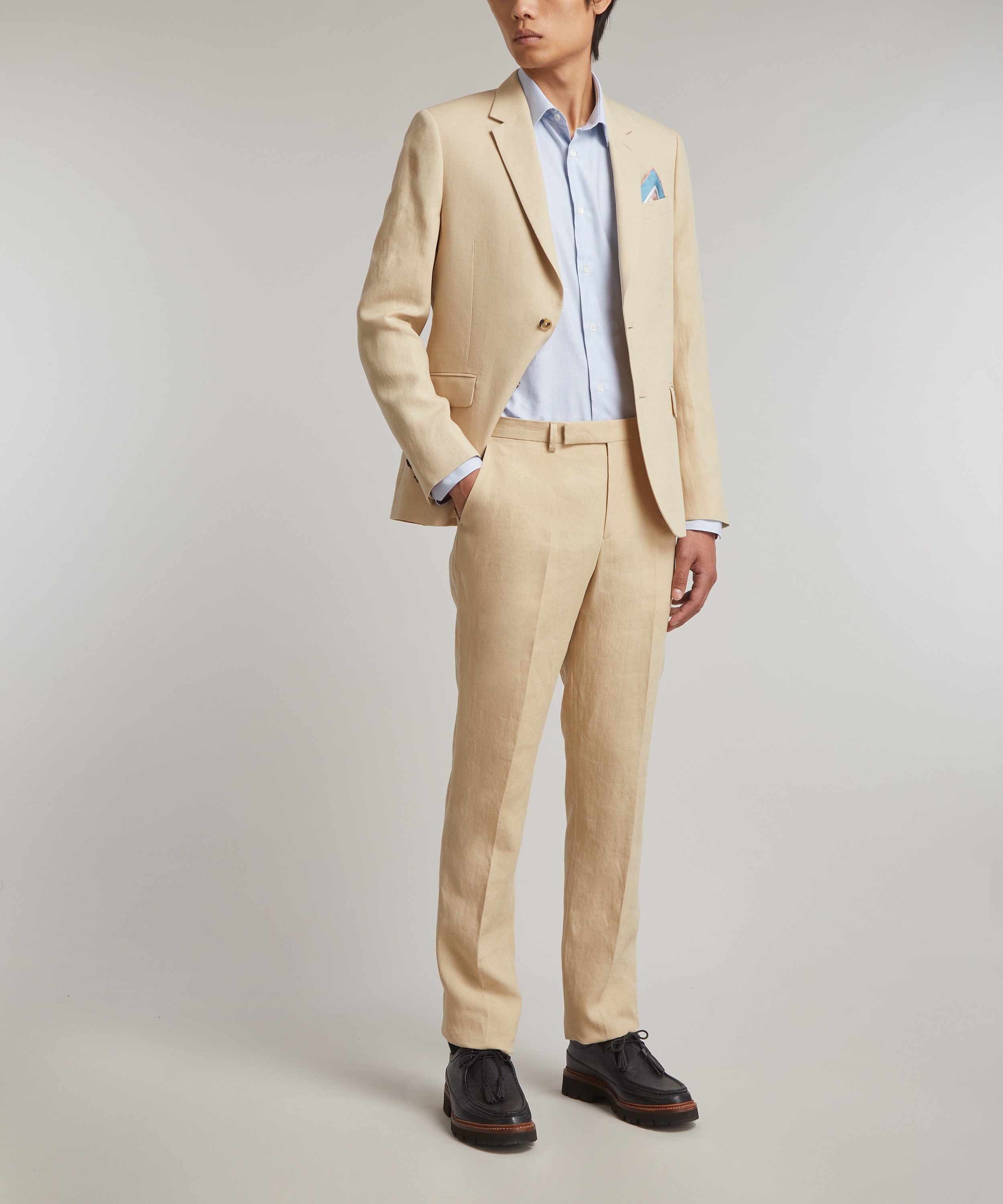 Paul Smith - Tan Tailored Fit Linen Two Button Suit image number 1