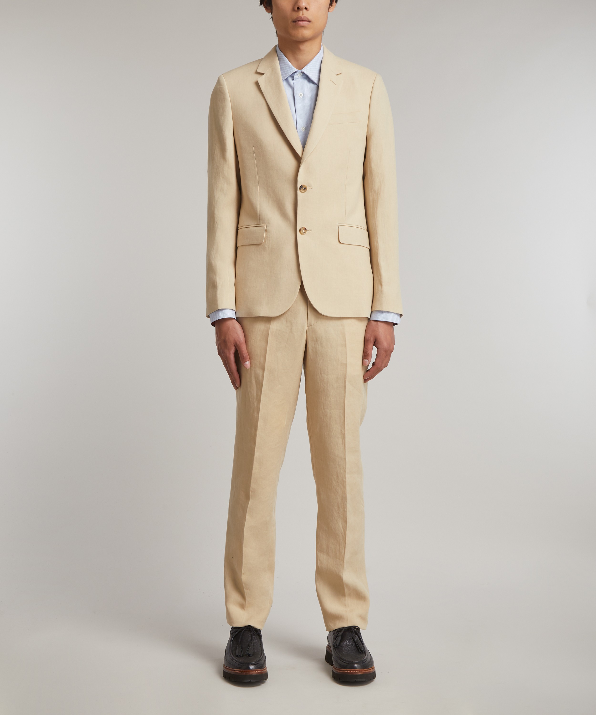 Paul Smith - Tan Tailored Fit Linen Two Button Suit image number 2