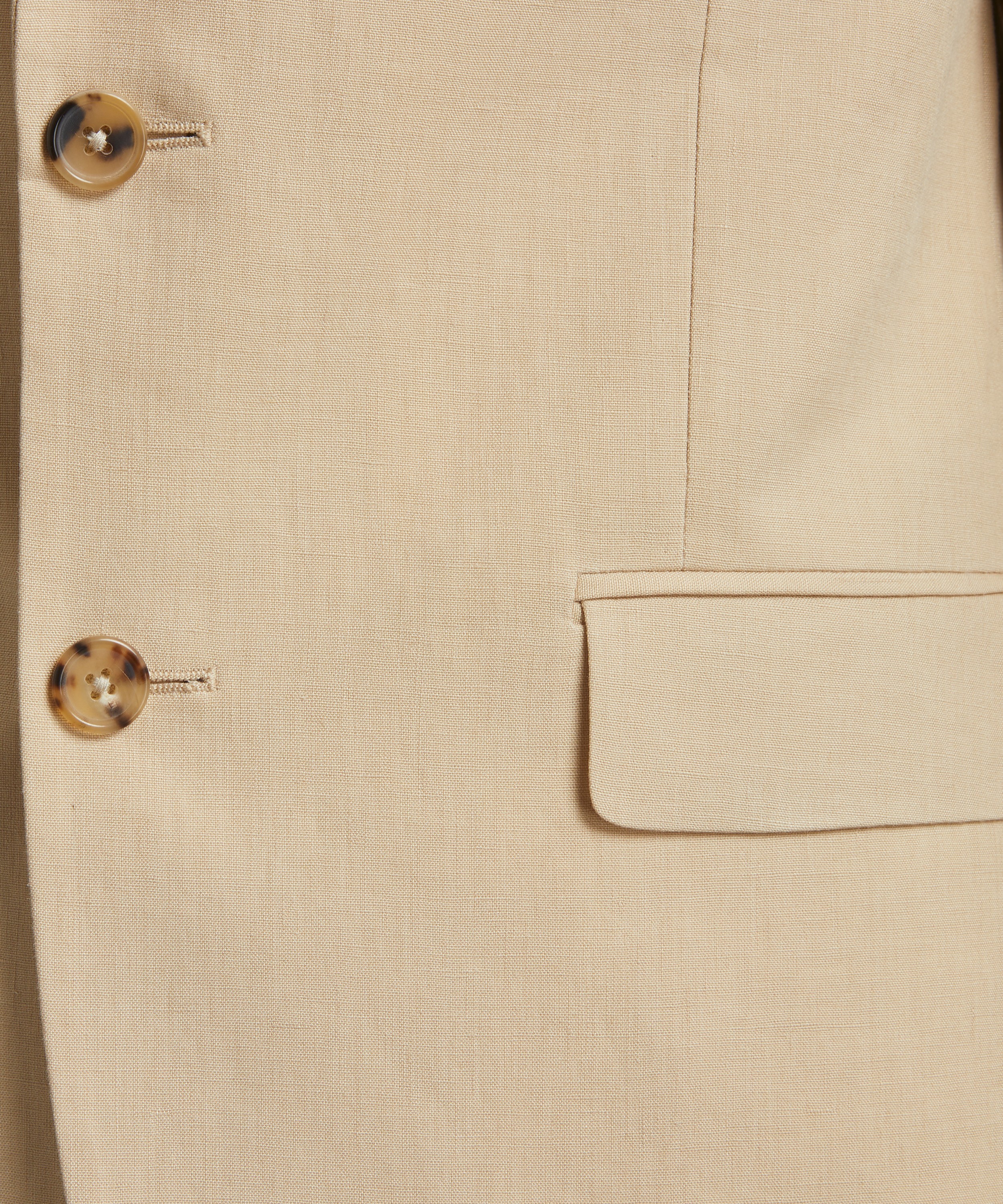 Paul Smith - Tan Tailored Fit Linen Two Button Suit image number 4