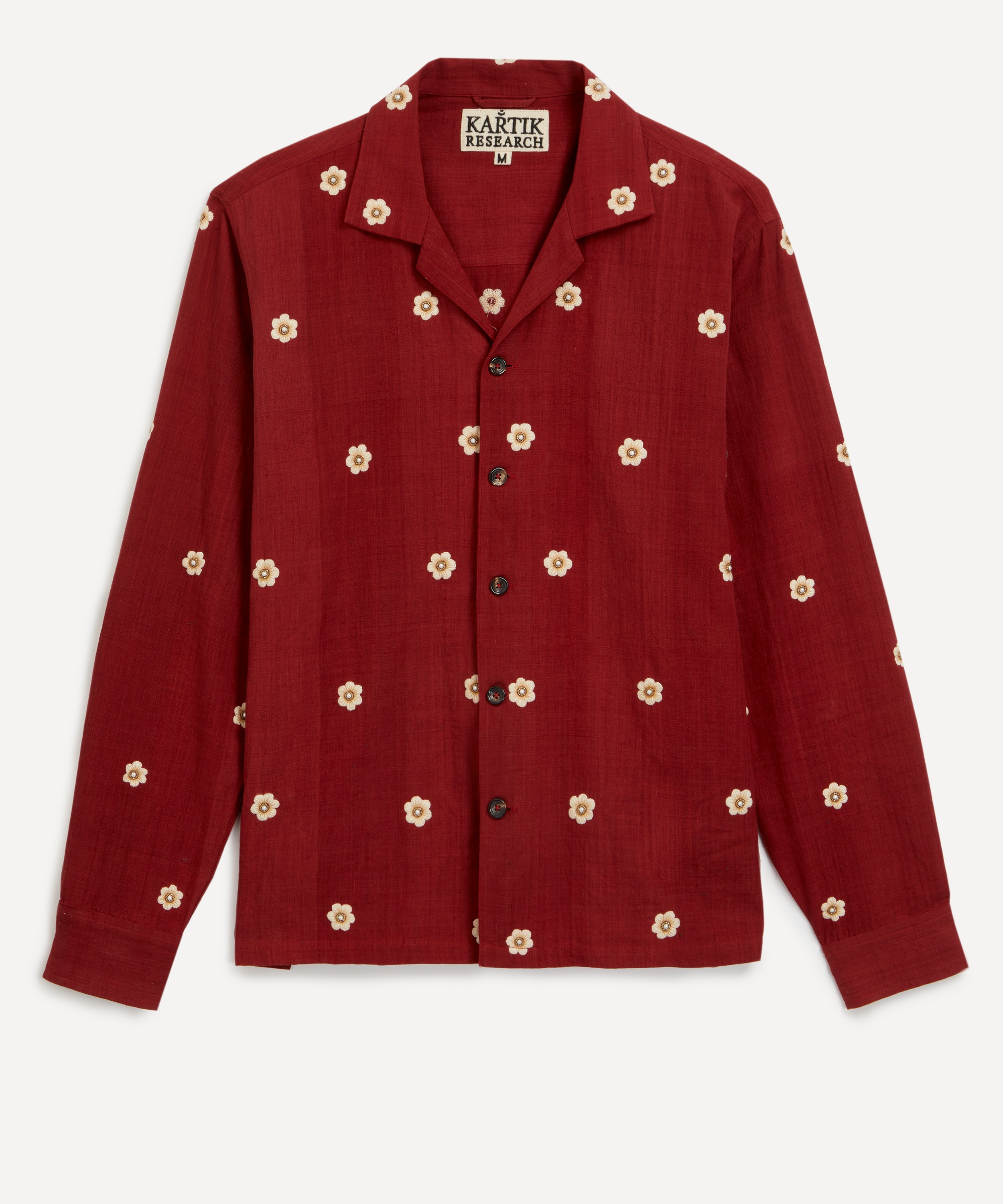 Kartik Research - Red Hand-Embroidered Floral Shirt