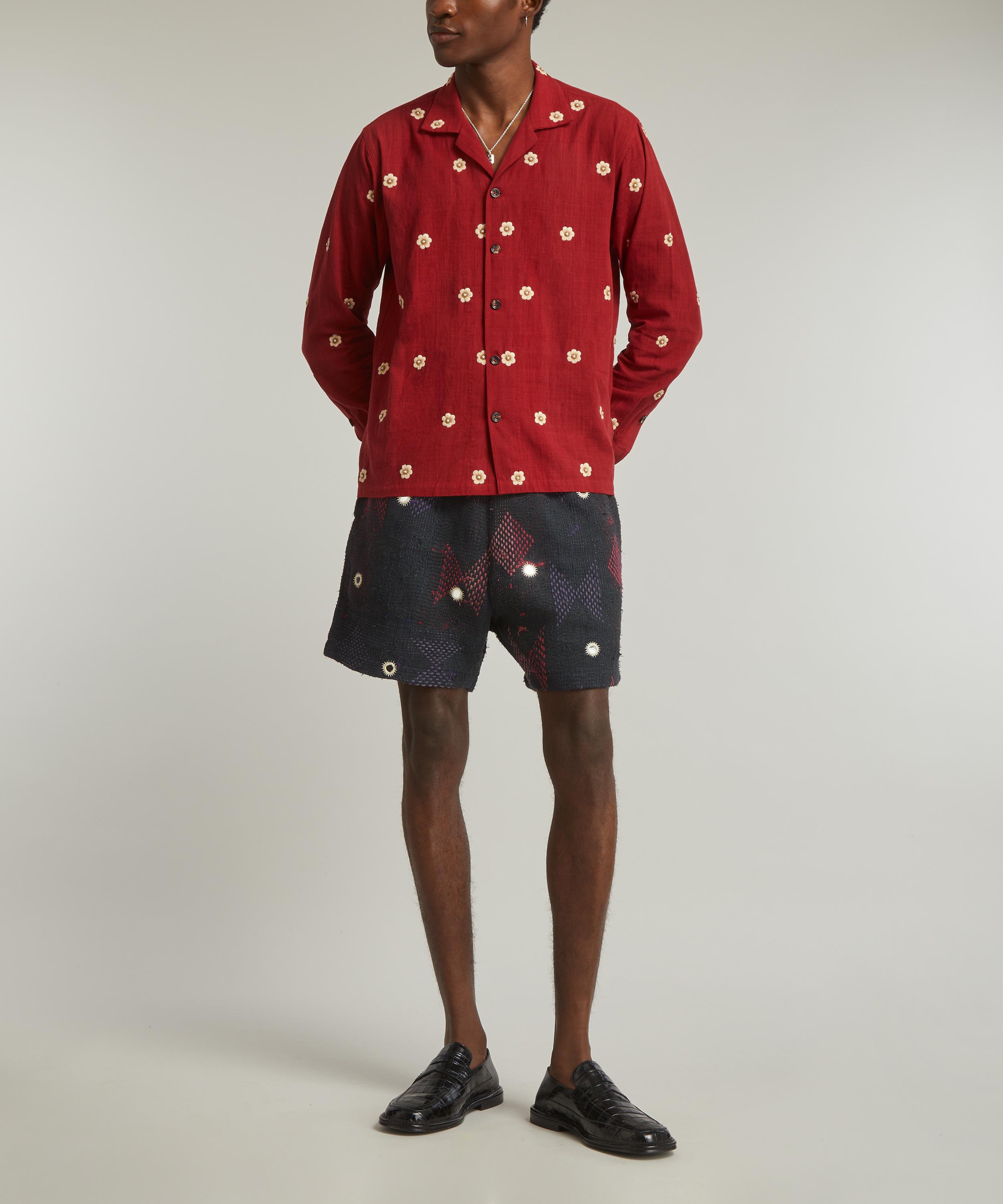 Kartik Research - Red Hand-Embroidered Floral Shirt image number 1