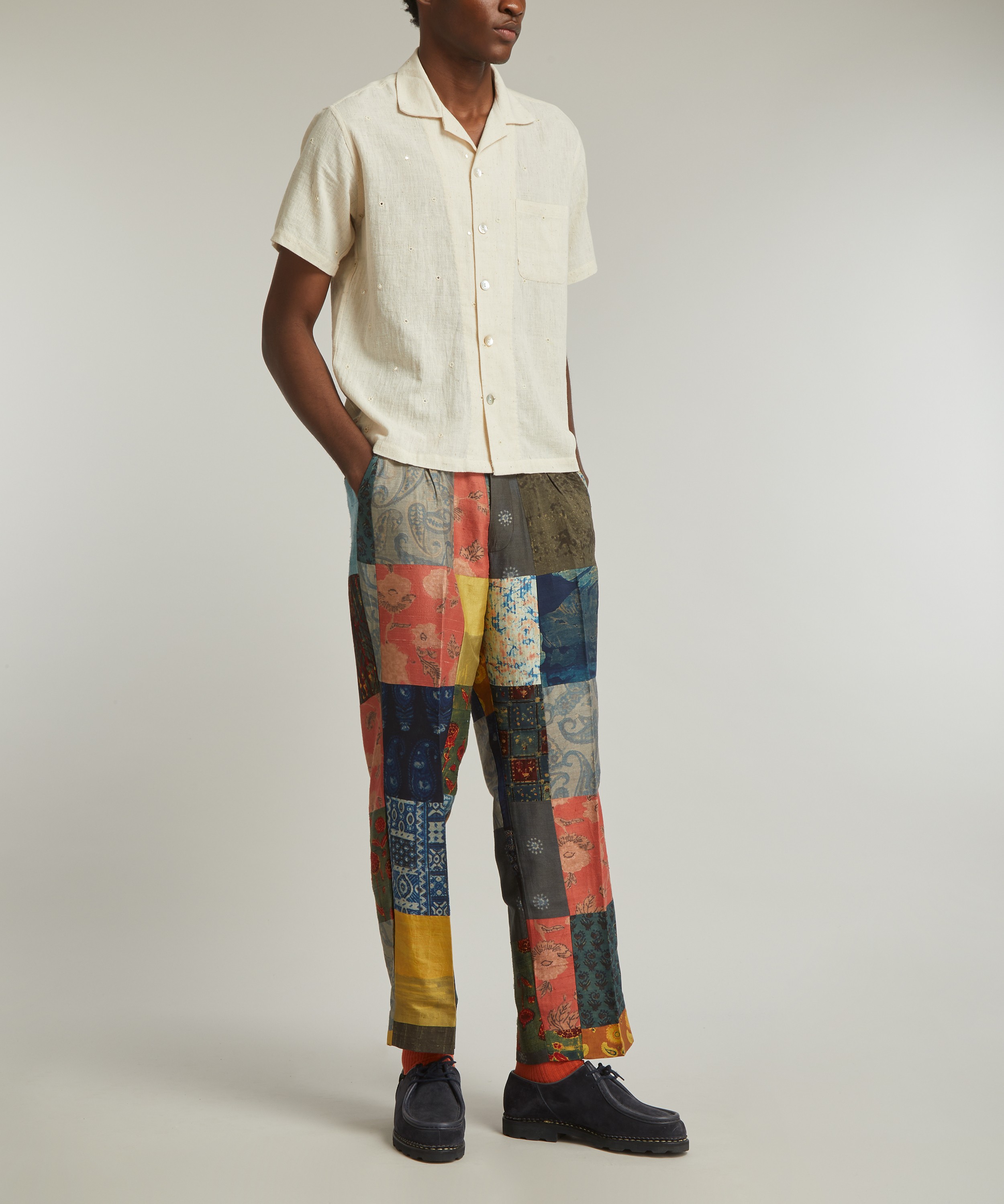 Kartik Research - Mirror-Embroidered Cotton-Gauze Shirt image number 1