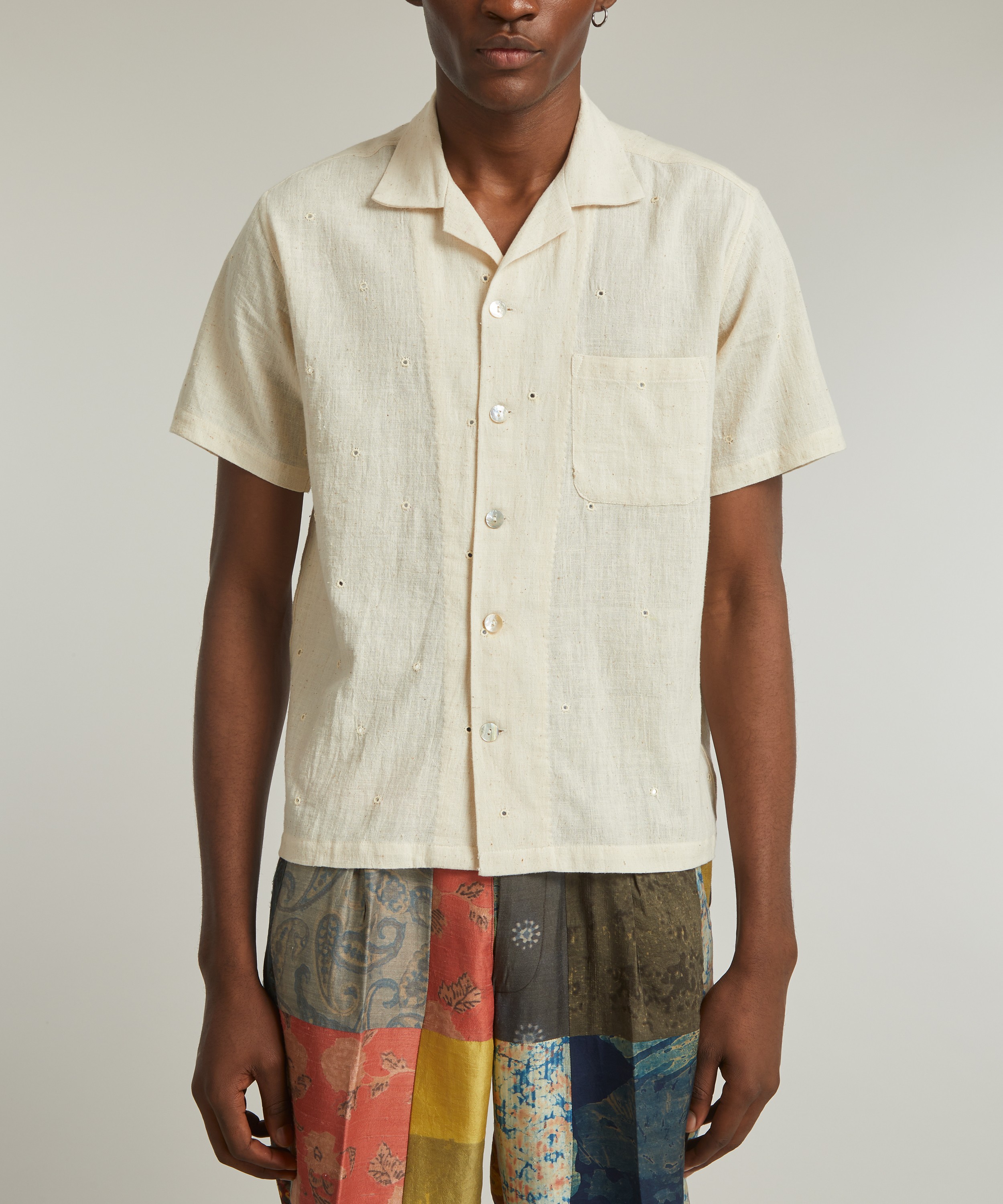Kartik Research - Mirror-Embroidered Cotton-Gauze Shirt image number 2