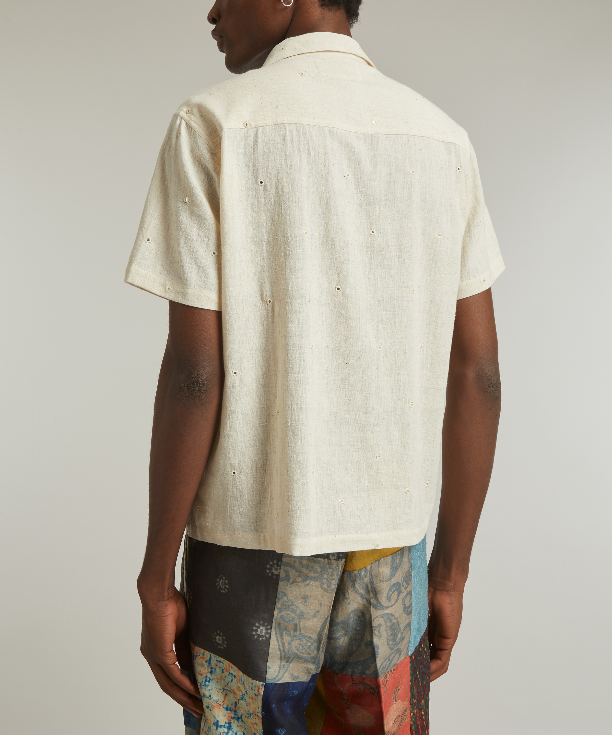 Kartik Research - Mirror-Embroidered Cotton-Gauze Shirt image number 3