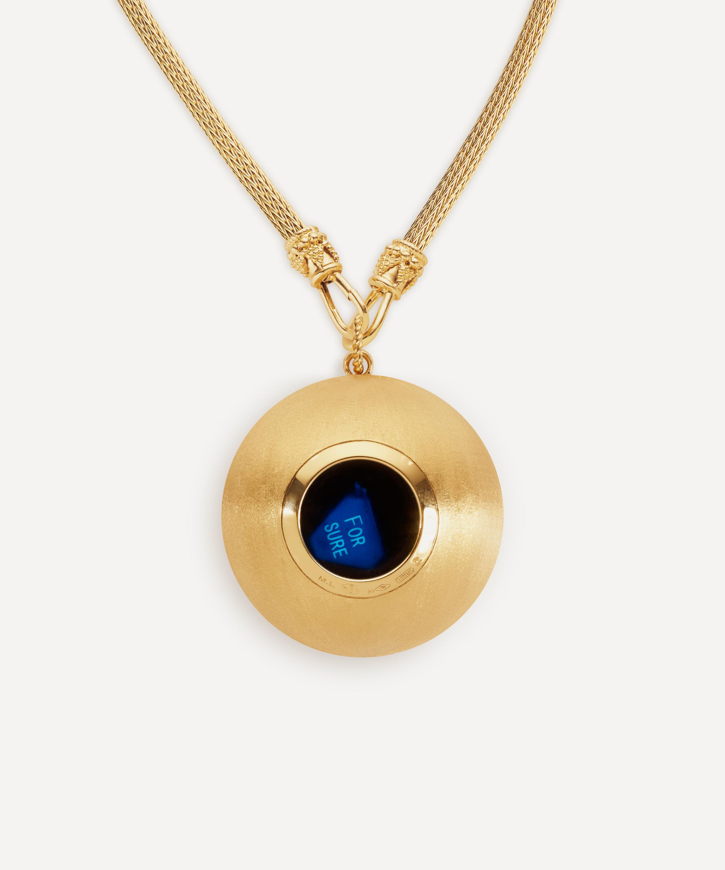 Marie Lichtenberg - 18ct Gold Magic 8 Ball Pendant Necklace image number 2