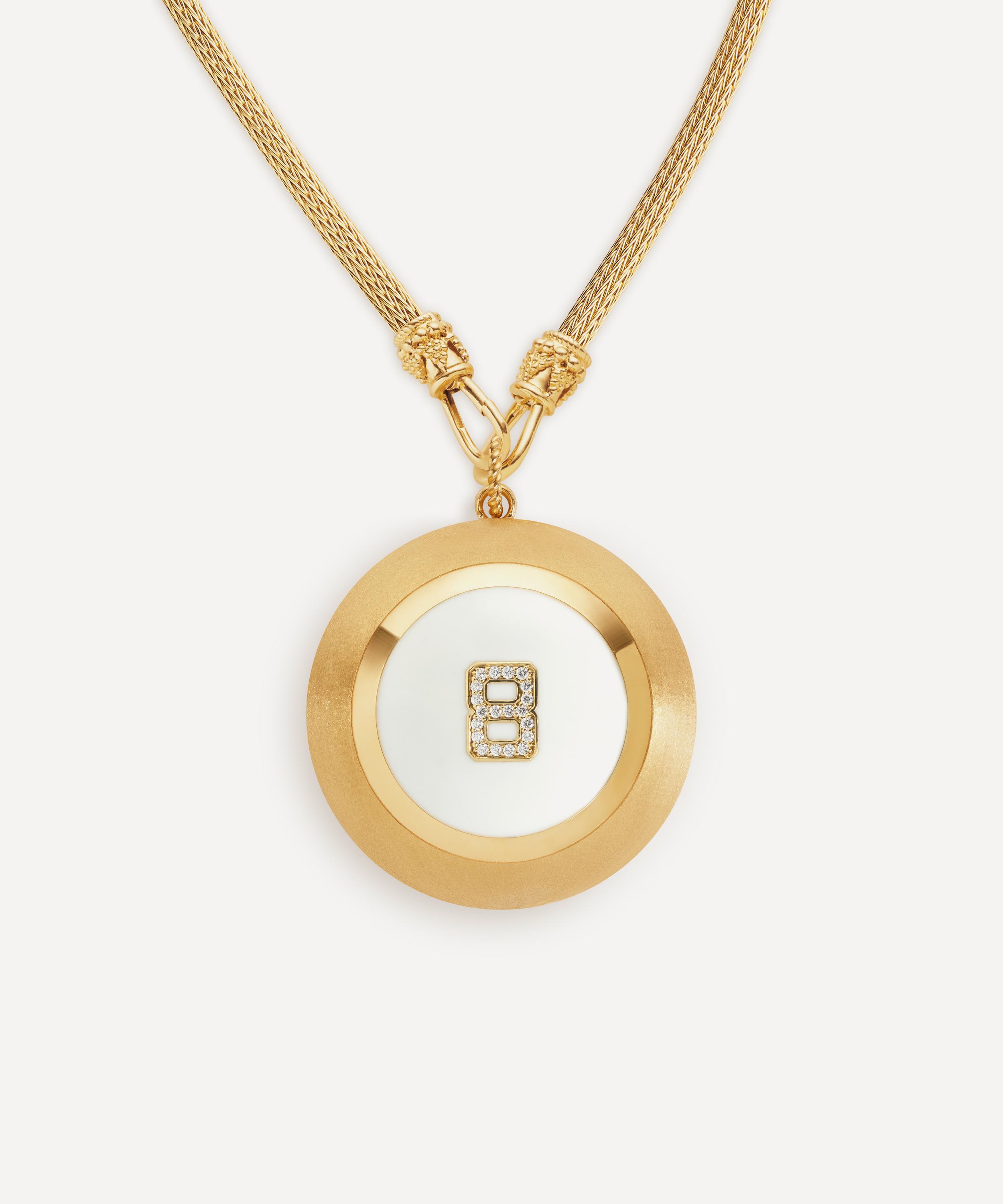 Marie Lichtenberg - 18ct Gold Magic 8 Ball Pendant Necklace image number 3