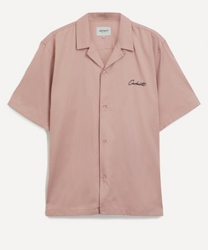 Carhartt WIP - SS Delray Glassy Pink Bowling Shirt image number 0