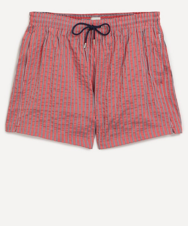 Paul Smith - Red Striped Seersucker Swim Shorts image number null