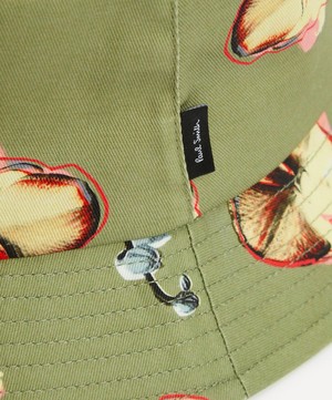 Paul Smith - Khaki Orchid Print Cotton Bucket Hat image number 2