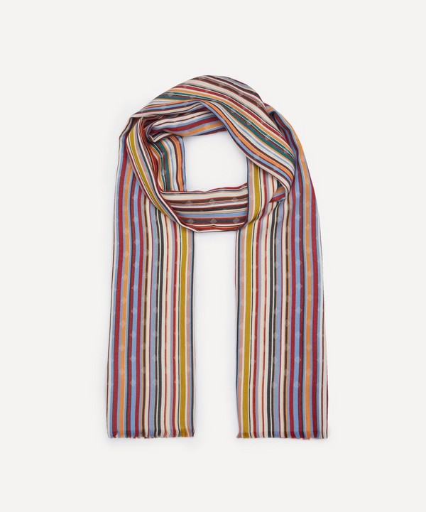 Paul Smith - Polka Stripe Cotton-Blend Scarf image number null