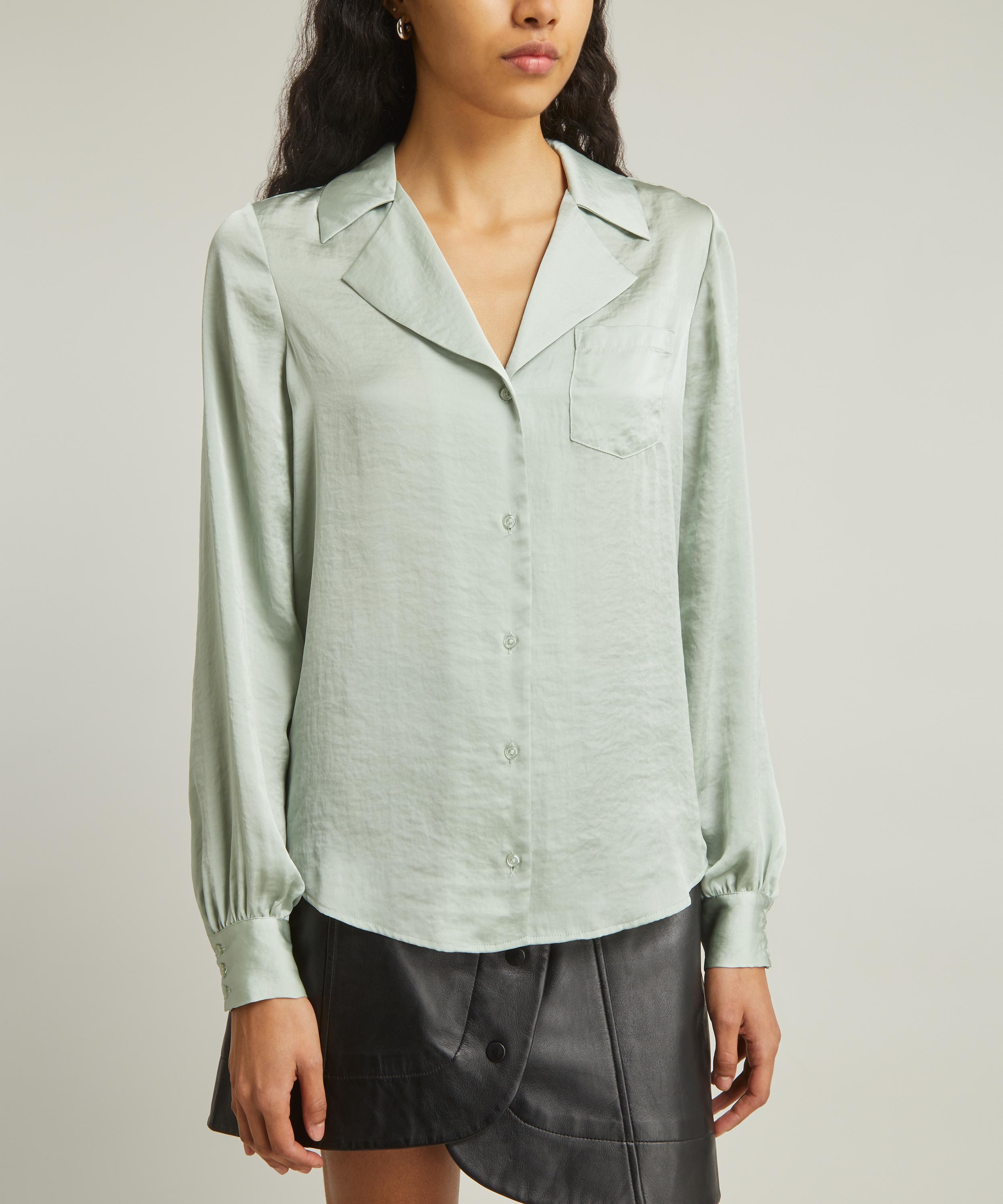 Paige - Capriana Dusty Sage Satin Shirt image number 2