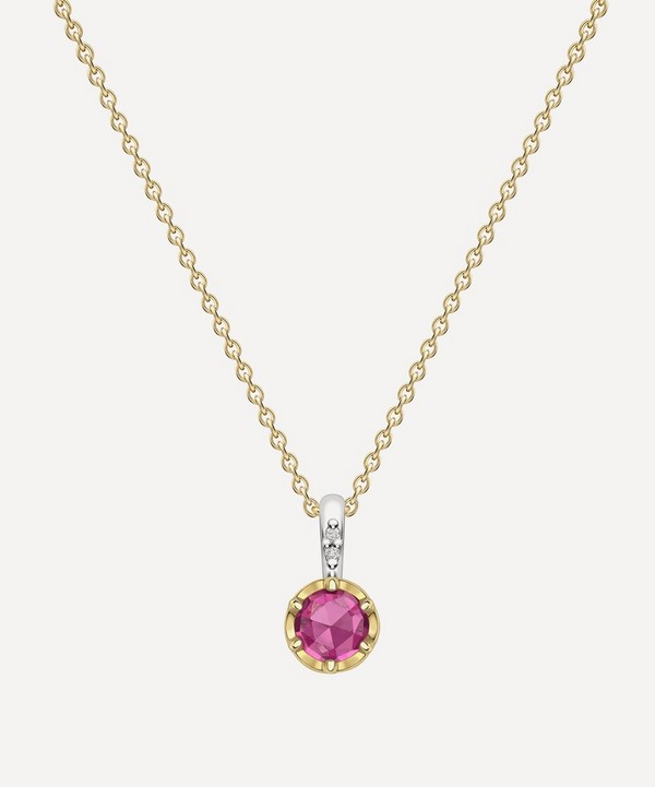 Dinny Hall - 22ct Gold-Plated Vermeil Silver January Garnet Birthstone Pendant Necklace image number null