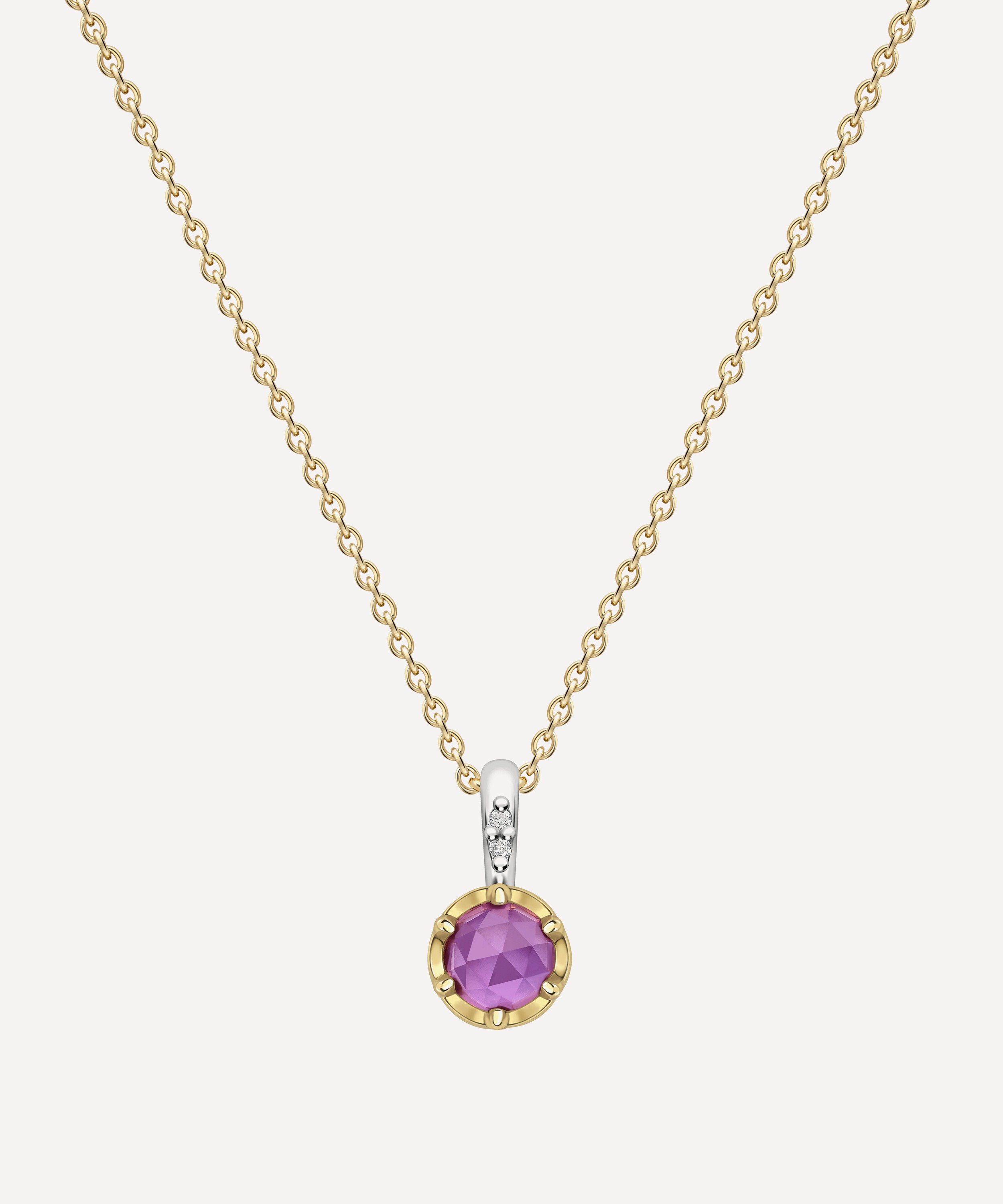 Dinny Hall - 22ct Gold-Plated Vermeil Silver February Amethyst Birthstone Pendant Necklace image number 0
