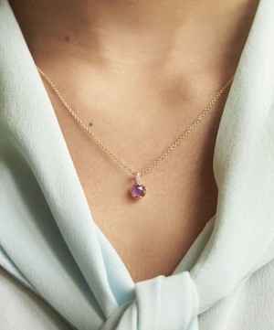 Dinny Hall - 22ct Gold-Plated Vermeil Silver February Amethyst Birthstone Pendant Necklace image number 1