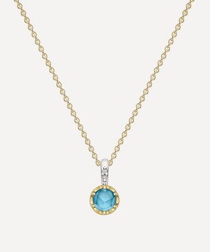 Dinny Hall - 22ct Gold-Plated Vermeil Silver March Aquamarine Birthstone Pendant Necklace image number 0