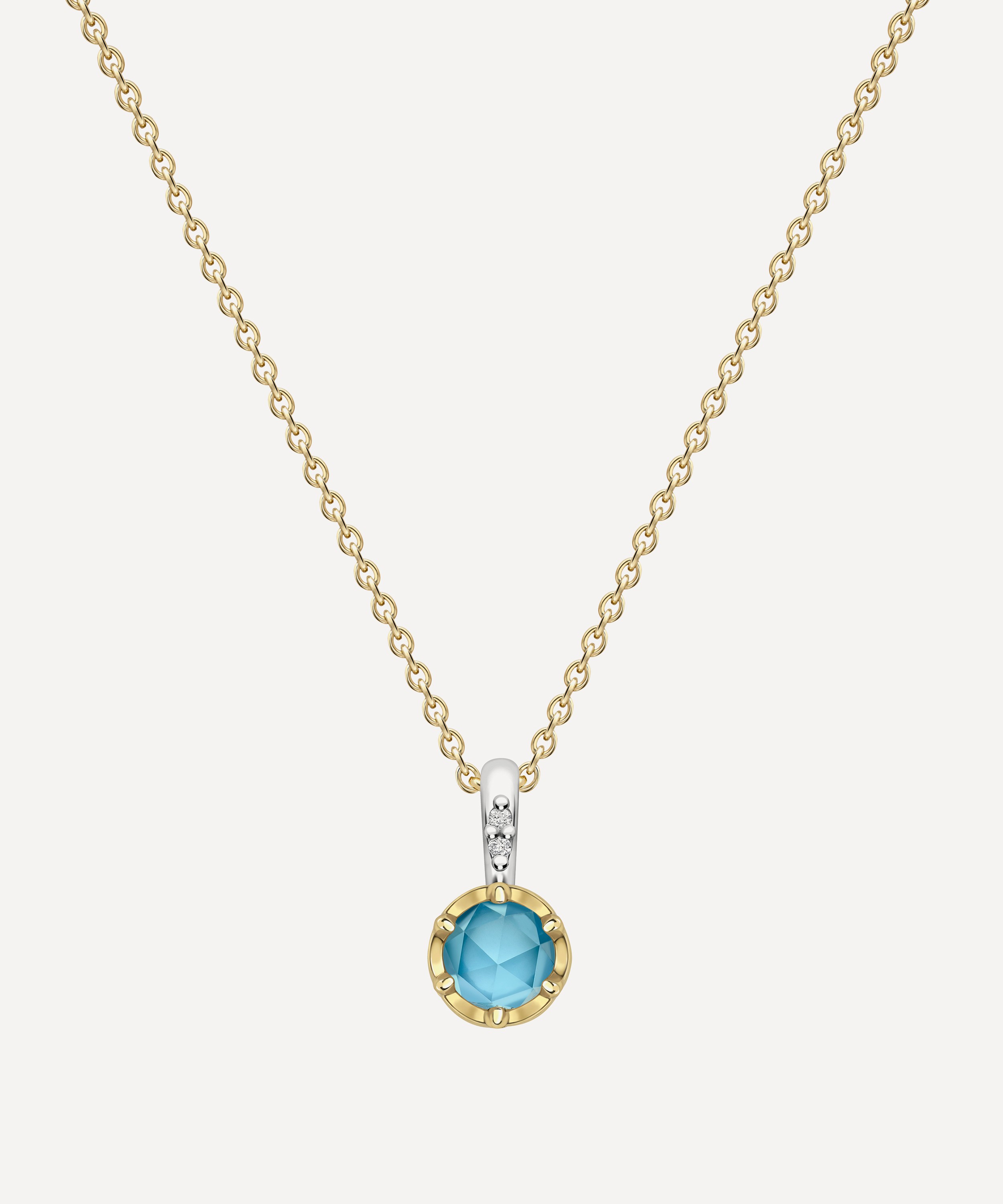 Dinny Hall - 22ct Gold-Plated Vermeil Silver March Aquamarine Birthstone Pendant Necklace