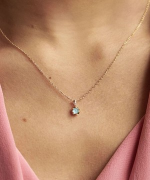 Dinny Hall - 22ct Gold-Plated Vermeil Silver March Aquamarine Birthstone Pendant Necklace image number 1