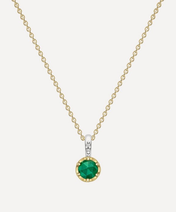 Dinny Hall - 22ct Gold-Plated Vermeil Silver May Emerald Birthstone Pendant Necklace image number null