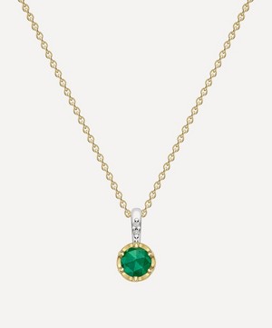 Dinny Hall - 22ct Gold-Plated Vermeil Silver May Emerald Birthstone Pendant Necklace image number 0