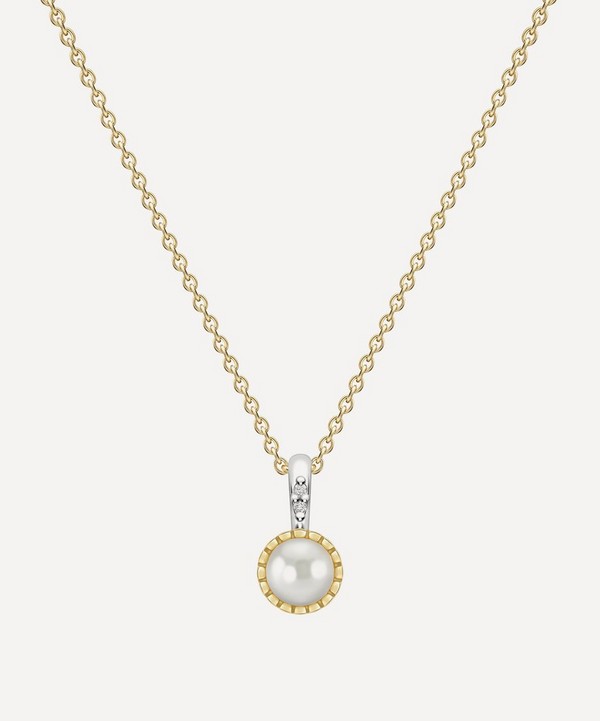Dinny Hall - 22ct Gold-Plated Vermeil Silver June Pearl Birthstone Pendant Necklace image number null