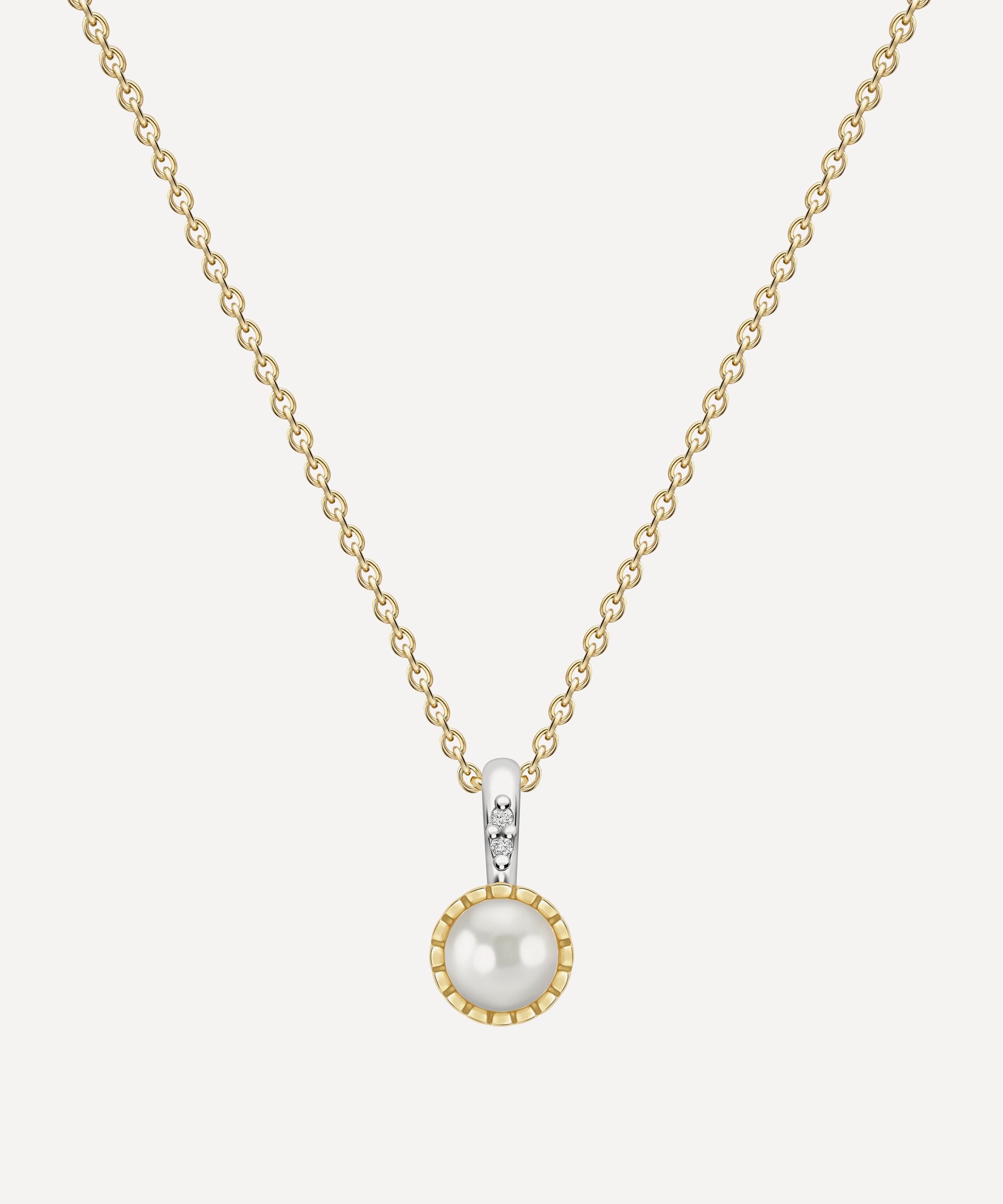 Dinny Hall - 22ct Gold-Plated Vermeil Silver June Pearl Birthstone Pendant Necklace image number 0