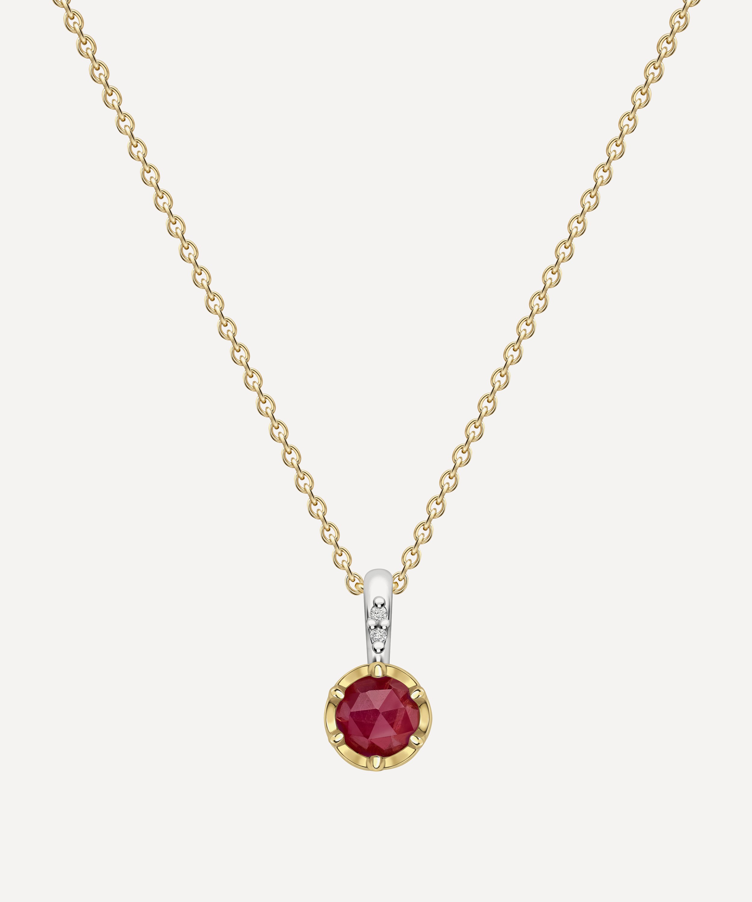 Dinny Hall - 22ct Gold-Plated Vermeil Silver July Ruby Birthstone Pendant Necklace image number 0