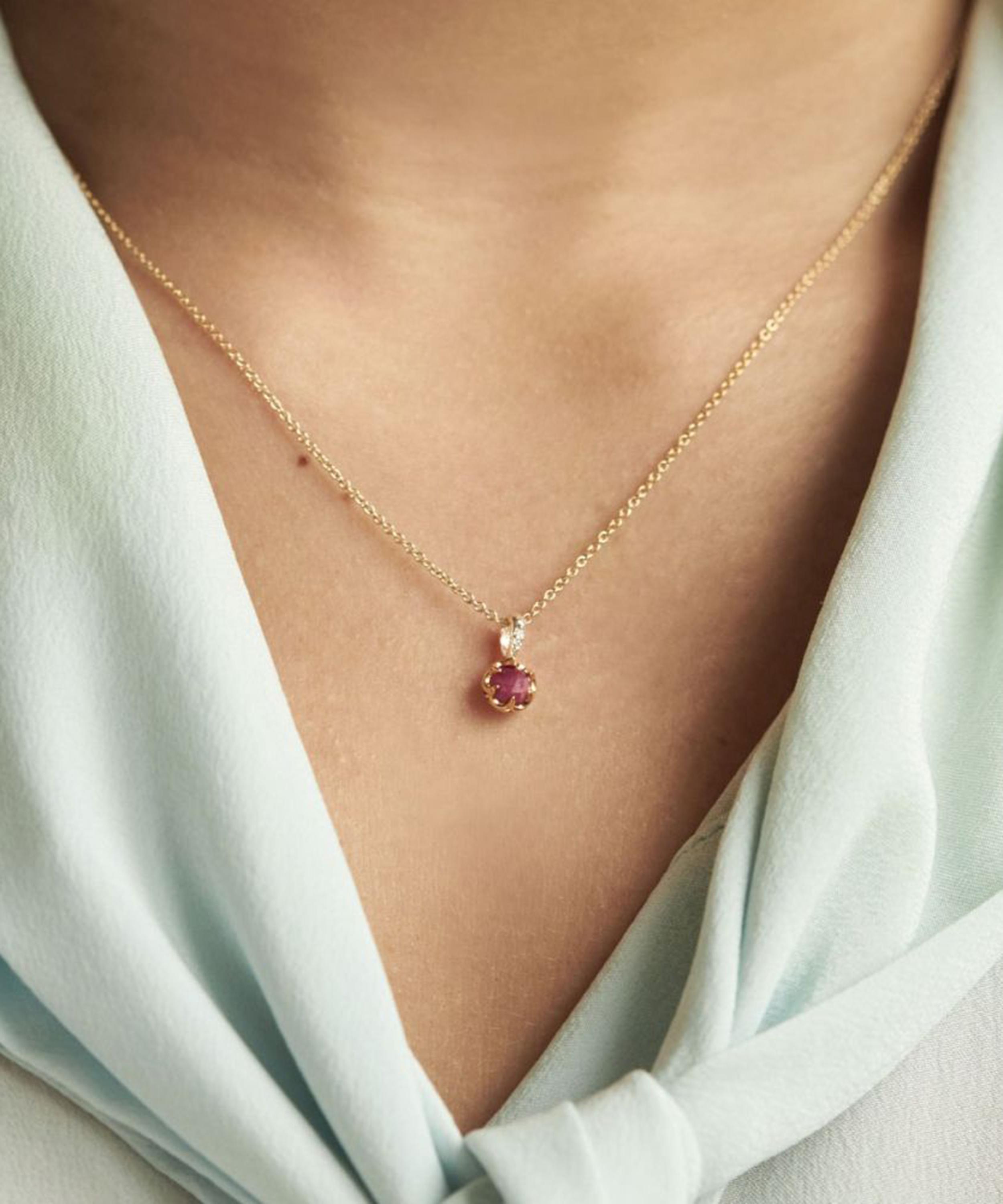 Ruby hot sale birthstone necklace