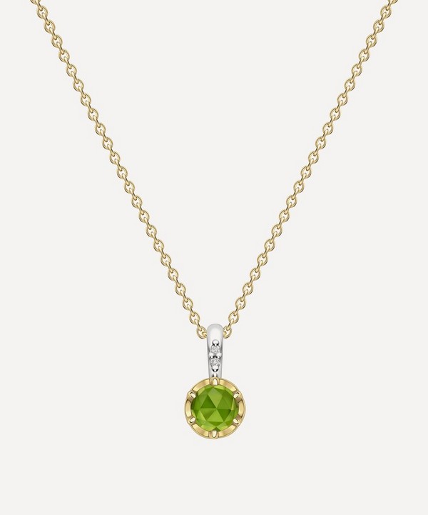 Dinny Hall - 22ct Gold-Plated Vermeil Silver August Peridot Birthstone Pendant Necklace image number null