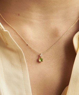 Dinny Hall - 22ct Gold-Plated Vermeil Silver August Peridot Birthstone Pendant Necklace image number 1
