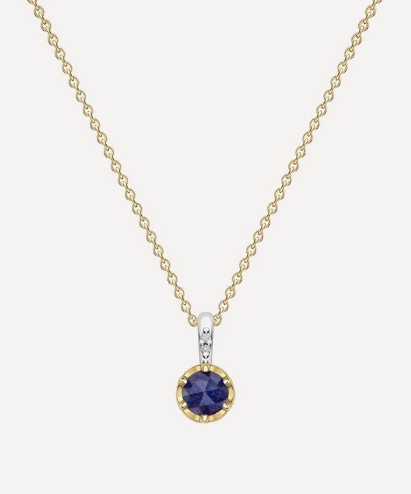 Dinny Hall - 22ct Gold-Plated Vermeil Silver September Sapphire Birthstone Pendant Necklace image number null
