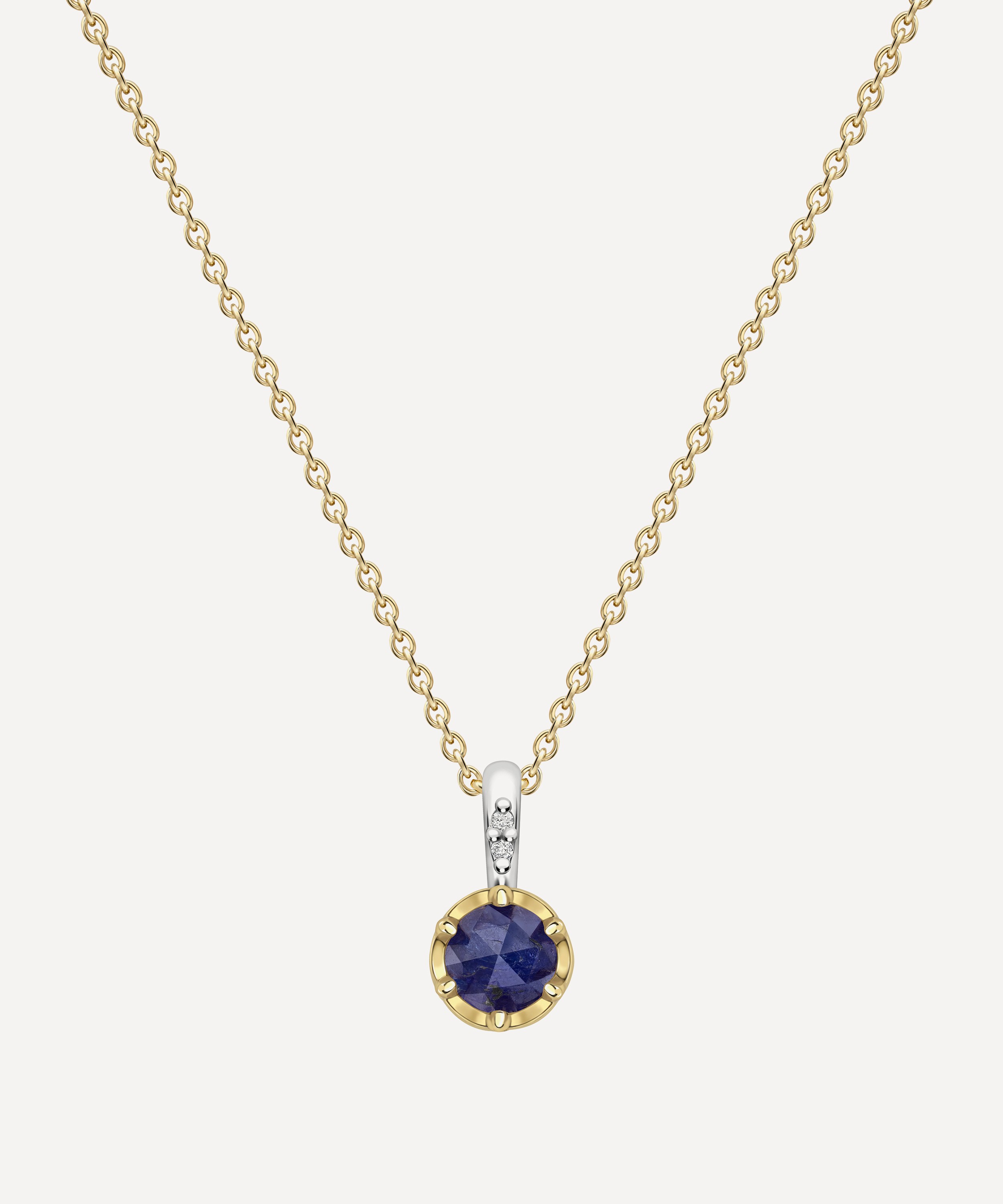 Dinny Hall - 22ct Gold-Plated Vermeil Silver September Sapphire Birthstone Pendant Necklace image number 0