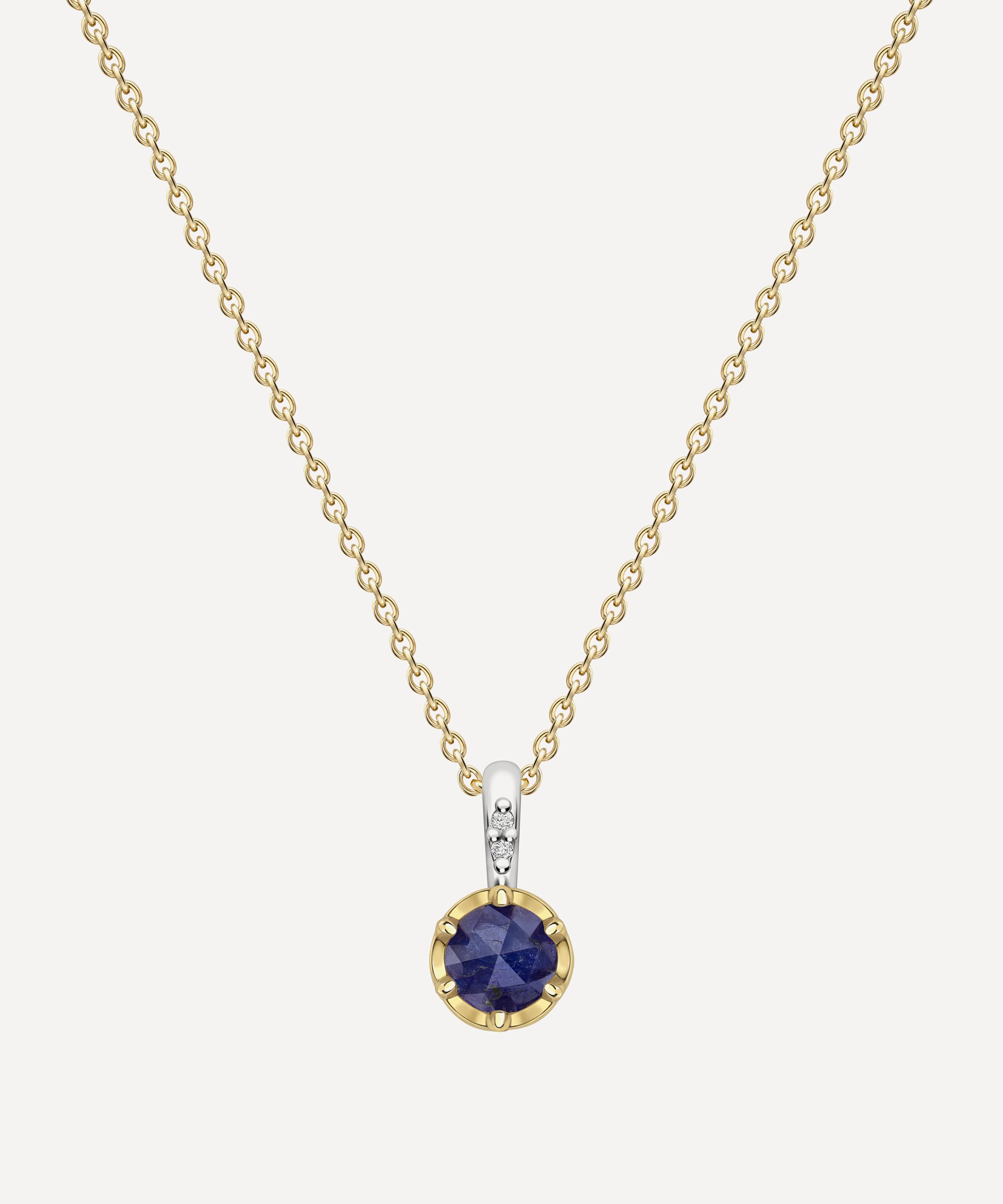 Dinny Hall - 22ct Gold-Plated Vermeil Silver September Sapphire Birthstone Pendant Necklace image number 0
