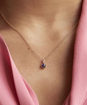 Dinny Hall - 22ct Gold-Plated Vermeil Silver September Sapphire Birthstone Pendant Necklace image number 1