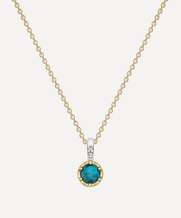 Dinny Hall - 22ct Gold-Plated Vermeil Silver October Opal Birthstone Pendant Necklace image number null
