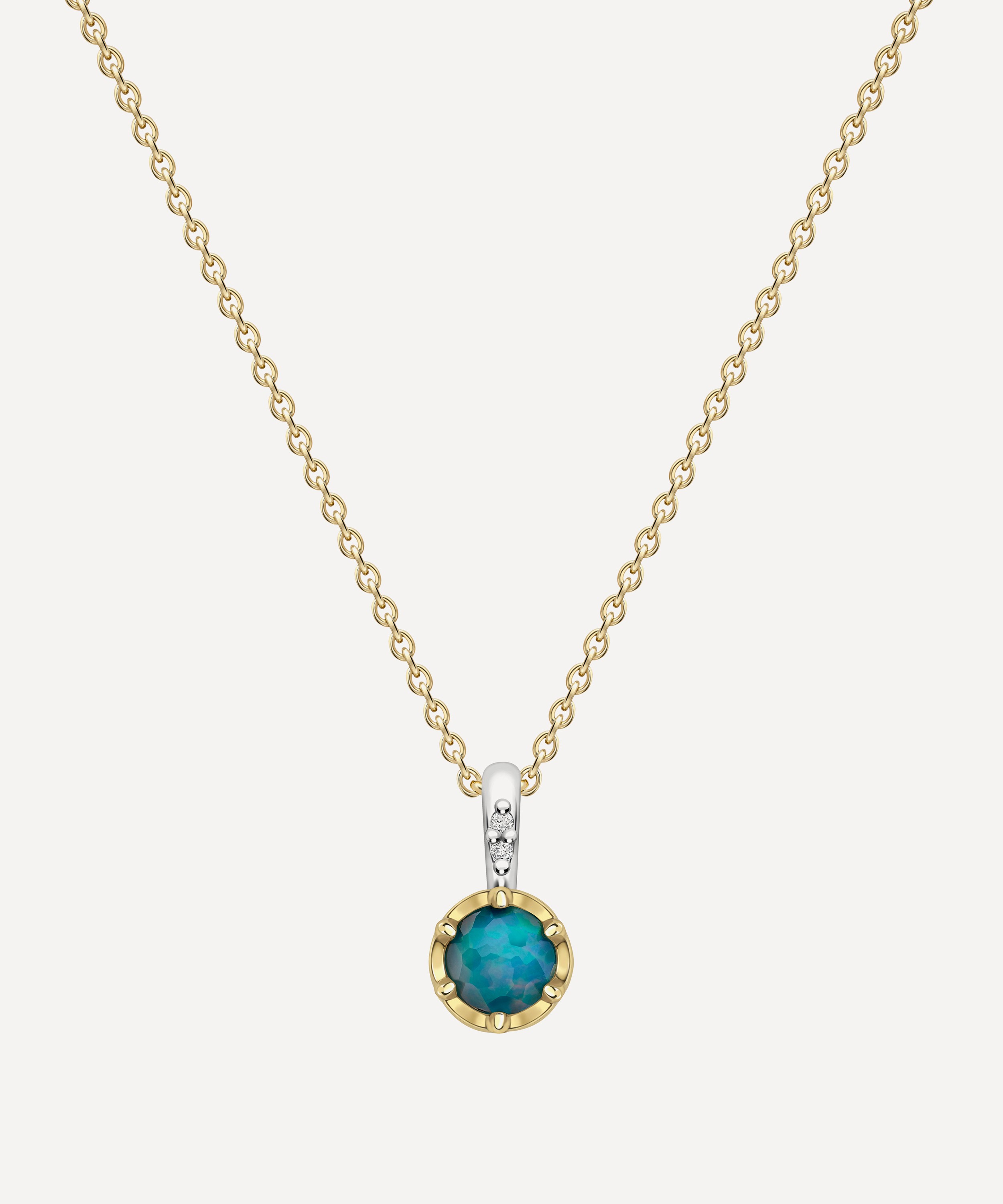 Dinny Hall - 22ct Gold-Plated Vermeil Silver October Opal Birthstone Pendant Necklace image number 0