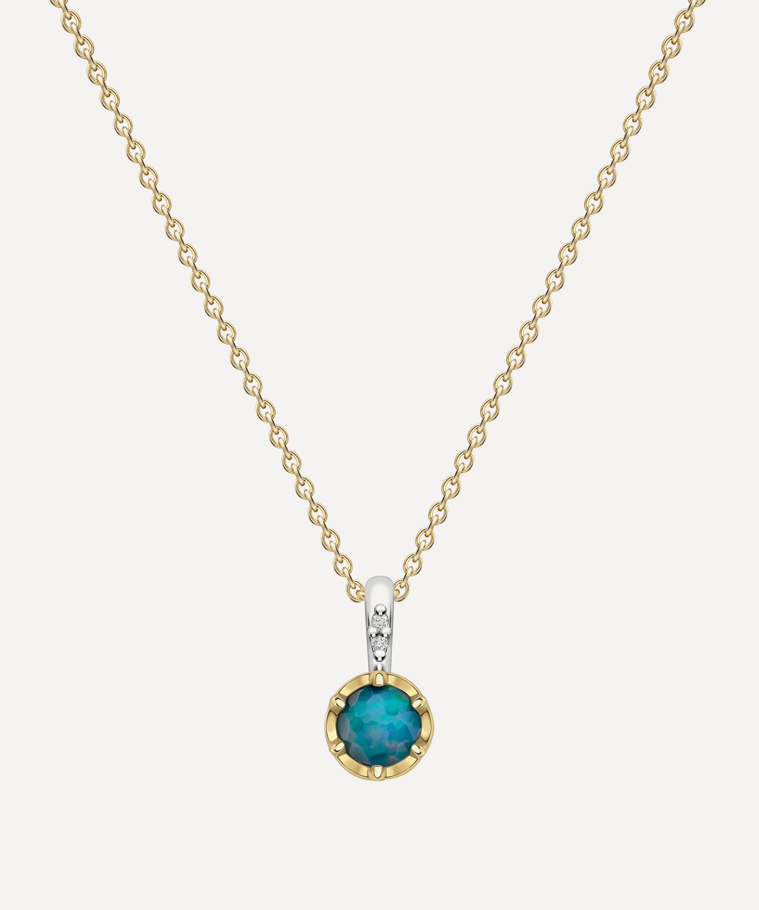 Dinny Hall - 22ct Gold-Plated Vermeil Silver October Opal Birthstone Pendant Necklace image number 0