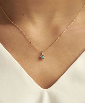 Dinny Hall - 22ct Gold-Plated Vermeil Silver October Opal Birthstone Pendant Necklace image number 1