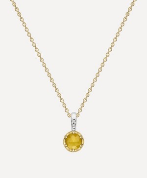 Dinny Hall - 22ct Gold-Plated Vermeil Silver November Lemon Quartz Birthstone Pendant Necklace image number 0