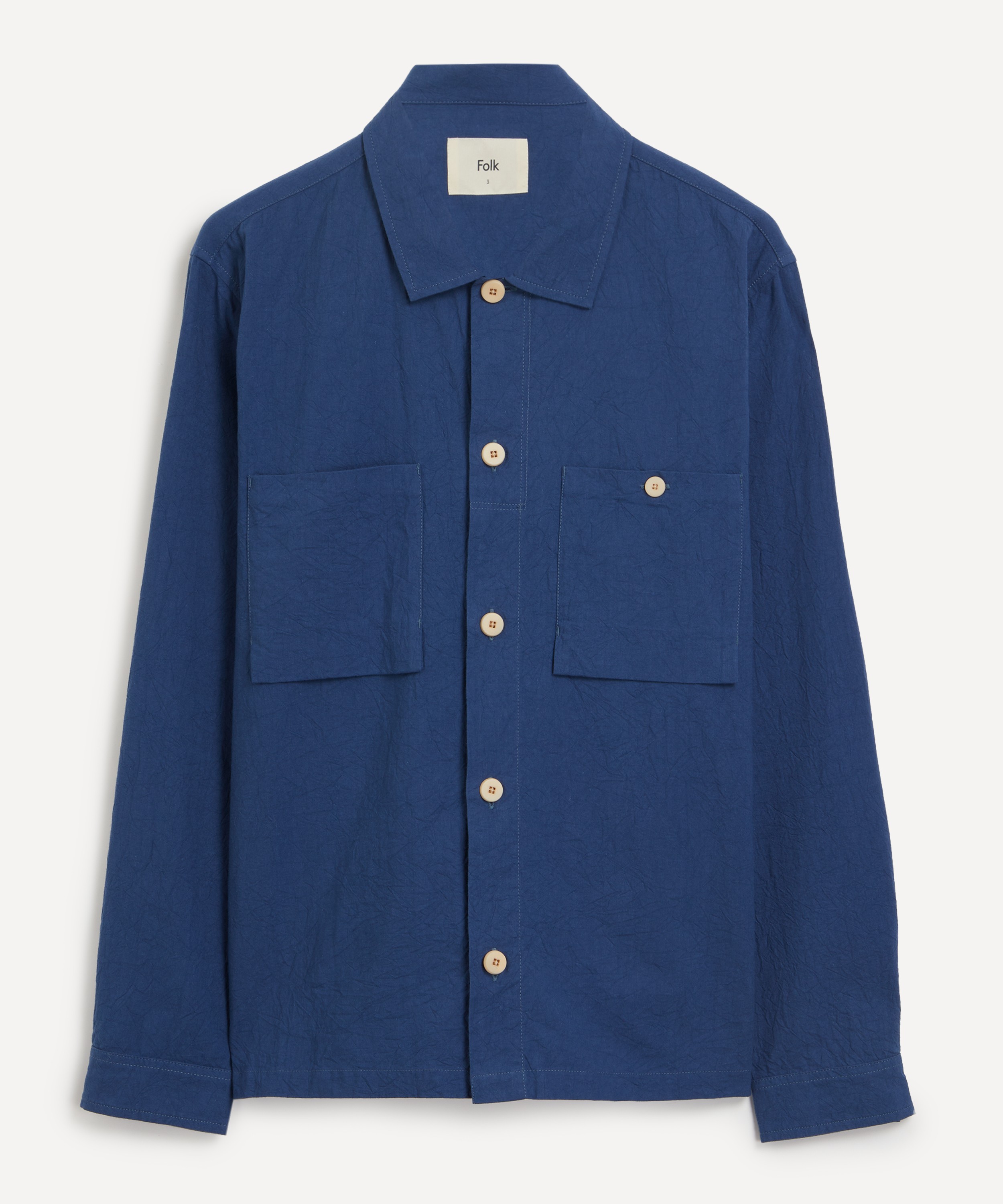 Folk - Blue Crinkle Patch Overshirt image number 0